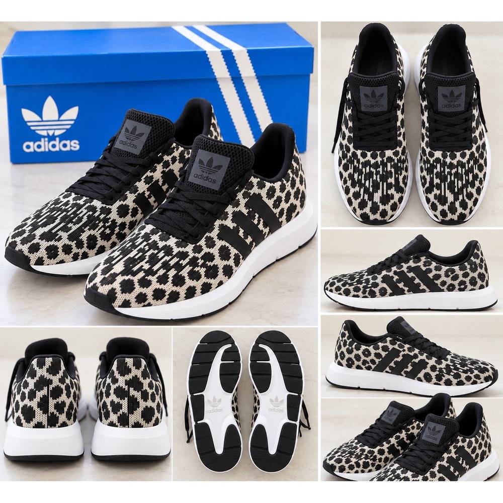 Adidas Swift Run Sneakers Cream Black Gold women 11 JI1349 New with box